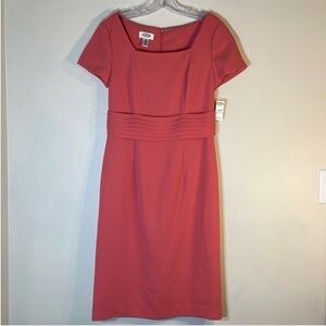 Talbots Salmon Pink Sheath Dress with Pleated Empire Waist. 6. NWT. $158.